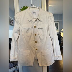 Armani Collezioni Women's White Cotton Blazer SIZE 8